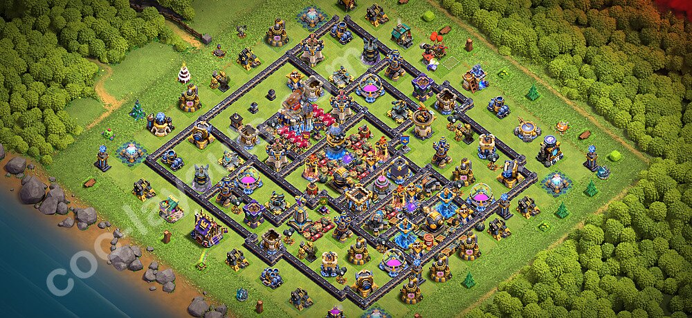 TH18 Anti 2 Stars Base Plan with Link, Copy Town Hall 18 Base Design 2026, #92