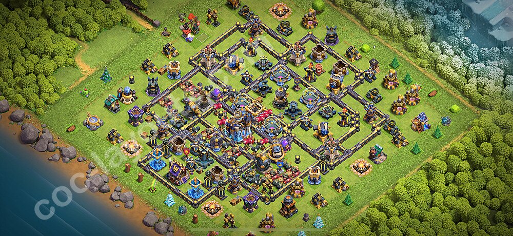 Diseño de aldea para farming Ayuntamiento 18 Copiar, Anti 3 Estrellas, Híbrido - COC TH18 Perfecta Distribucion 2026 + Enlace - #18