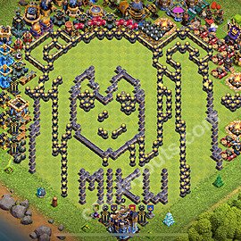 TH18 Funny Troll Base Plan with Link, Copy Town Hall 18 Art Design 2026, #11
