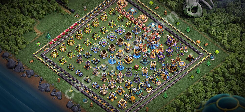 TH18 Funny Troll Base Plan with Link, Copy Town Hall 18 Art Design 2026, #13