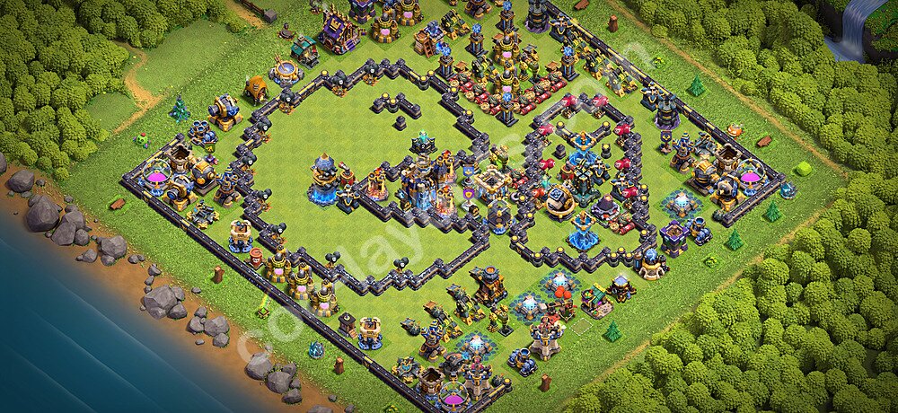 TH18 Funny Troll Base Plan with Link, Copy Town Hall 18 Art Design 2026, #15