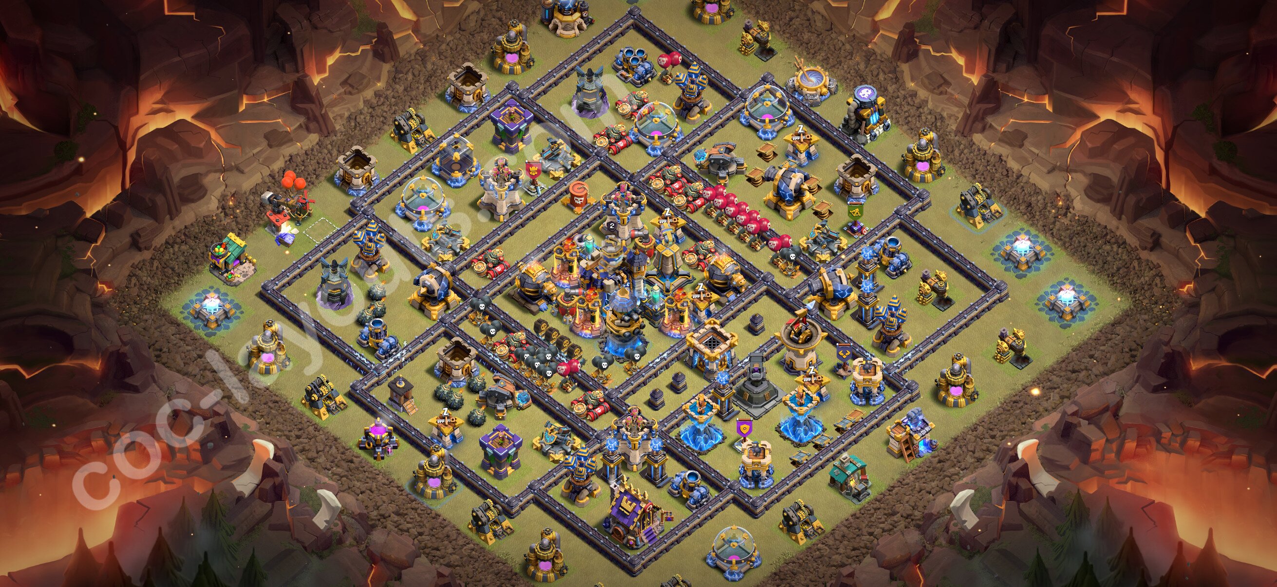 TH18 部落战阵型 #167 – TH18 布局预览