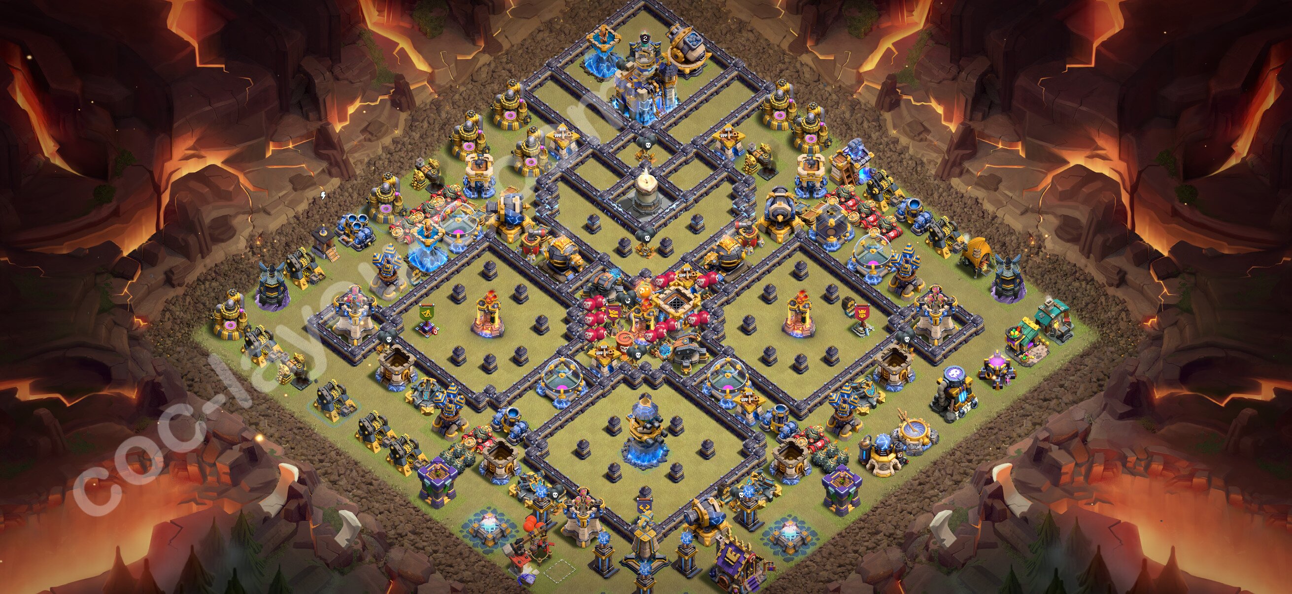 TH18 部落战阵型 #168 – TH18 布局预览