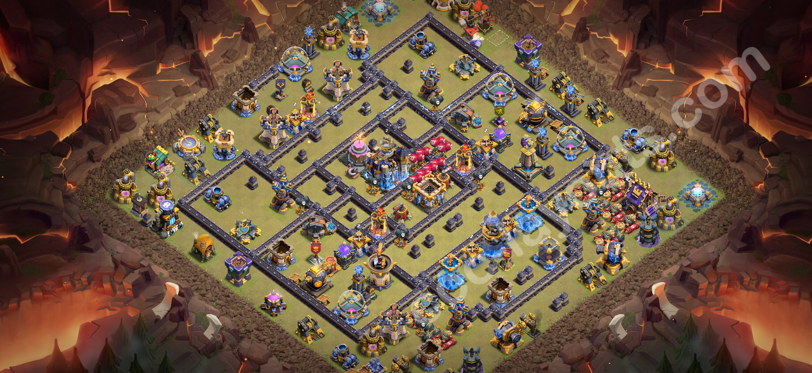 TH18 部落战阵型 #171 – TH18 布局预览