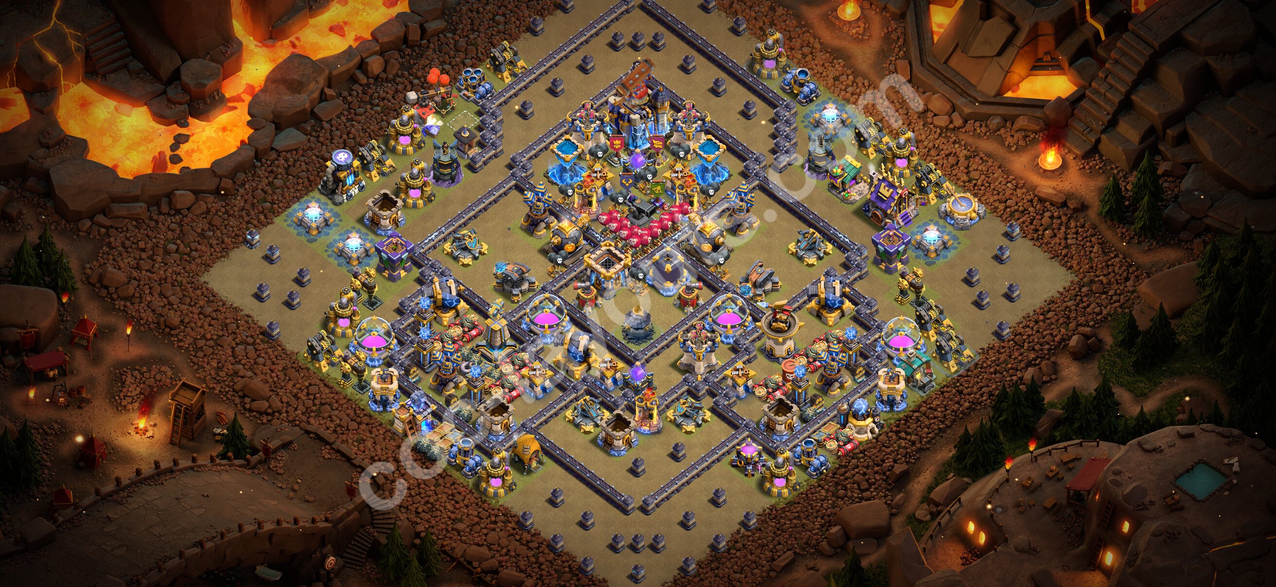 TH18 War Base #180 – TH18 layout preview