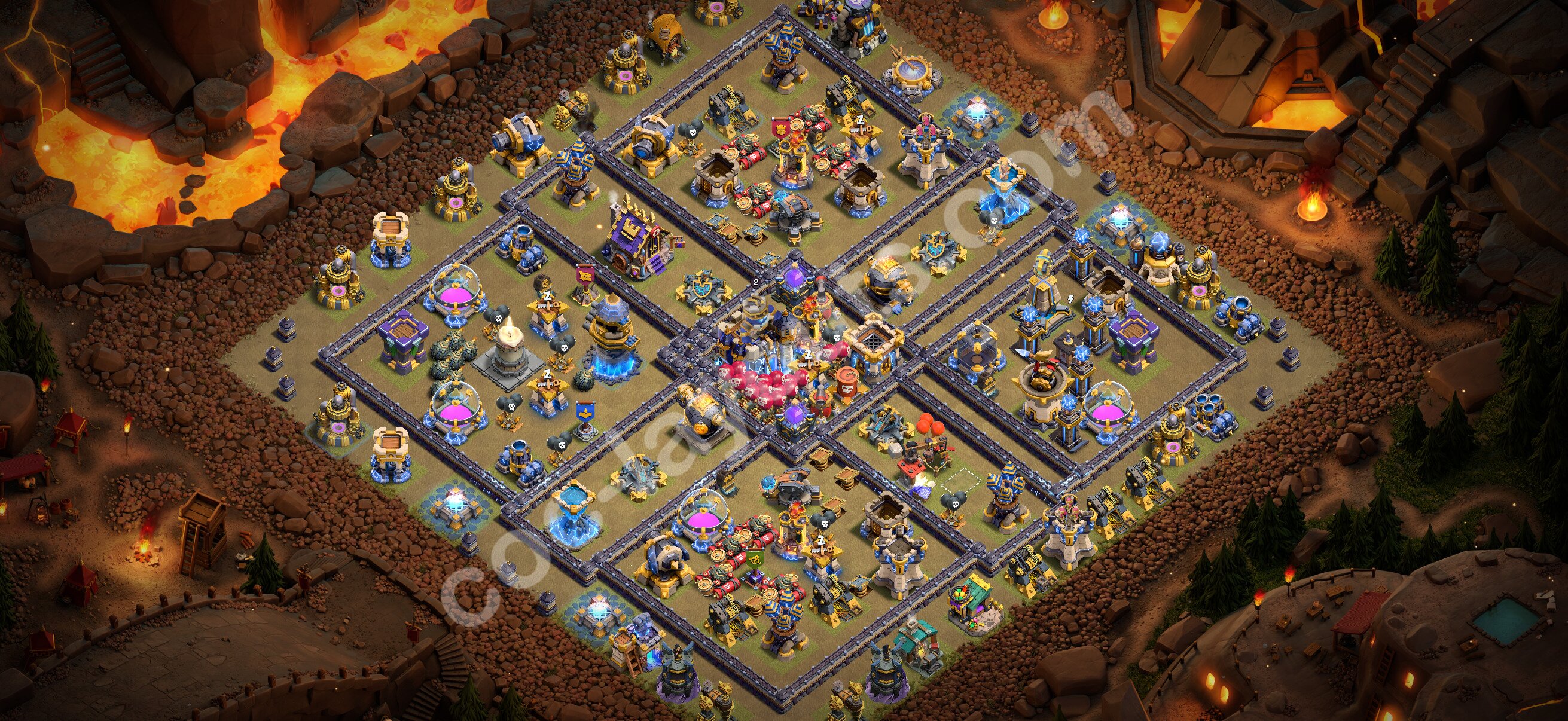 TH18 War Base #184 – TH18 layout preview