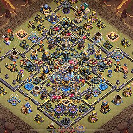 Ustawienie baza wojskowa TH18 z linkiem, Anty Powietrze / Electro Smok - Ratusz poziom 18 - COC 2026 - #1