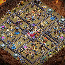 TH18 Anti 2 Stars CWL War Base Plan with Link, Copy Town Hall 18 Design 2026, #185