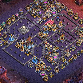 TH18 War Base Plan with Link, Copy Town Hall 18 CWL Design 2026, #186
