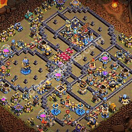 TH18 Anti 3 Stars CWL War Base Plan with Link, Anti Everything, Copy Town Hall 18 Design 2026, #187