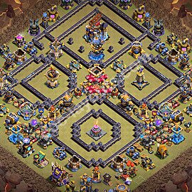 TH18 Anti 2 Stars CWL War Base Plan with Link, Copy Town Hall 18 Design 2026, #192