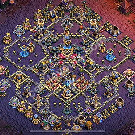 Diseño de aldea para Guerra Anti 3 Estrellas Ayuntamiento 18 Copiar - COC TH18 Perfecta Distribucion 2026 + Enlace - #44