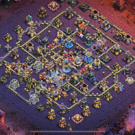 TH18 Anti 3 Stars CWL War Base Plan with Link, Copy Town Hall 18 Design 2026, #54