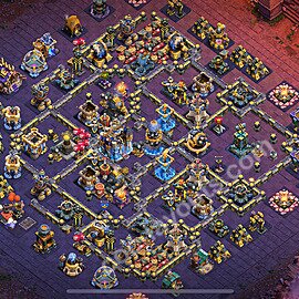 TH18 Anti 3 Stars CWL War Base Plan with Link, Copy Town Hall 18 Design 2026, #65
