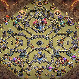 TH18 Anti 3 Stars CWL War Base Plan with Link, Copy Town Hall 18 Design 2026, #75