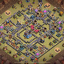 TH18 War Base Plan with Link, Copy Town Hall 18 CWL Design 2026, #76