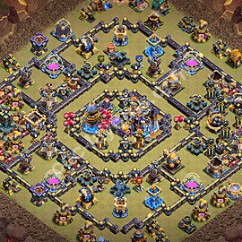 Diseño de aldea para Guerra Anti 2 Estrellas Ayuntamiento 18 Copiar - COC TH18 Perfecta Distribucion 2026 + Enlace - #96