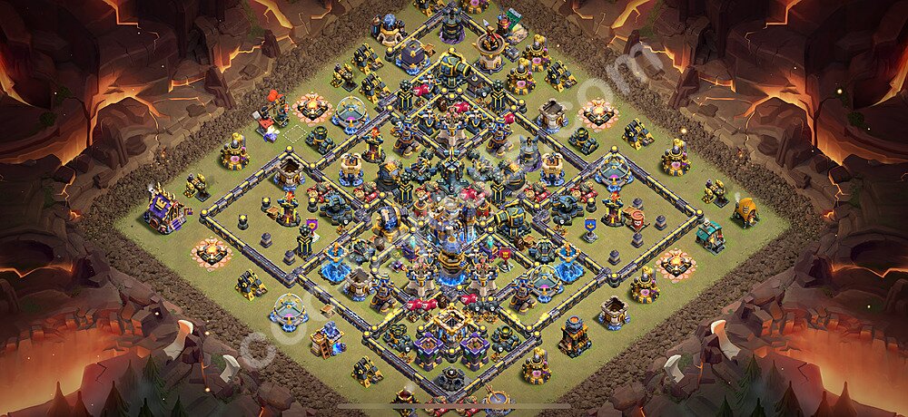 Ustawienie baza wojskowa TH18 z linkiem, Anty Powietrze / Electro Smok - Ratusz poziom 18 - COC 2026 - #1
