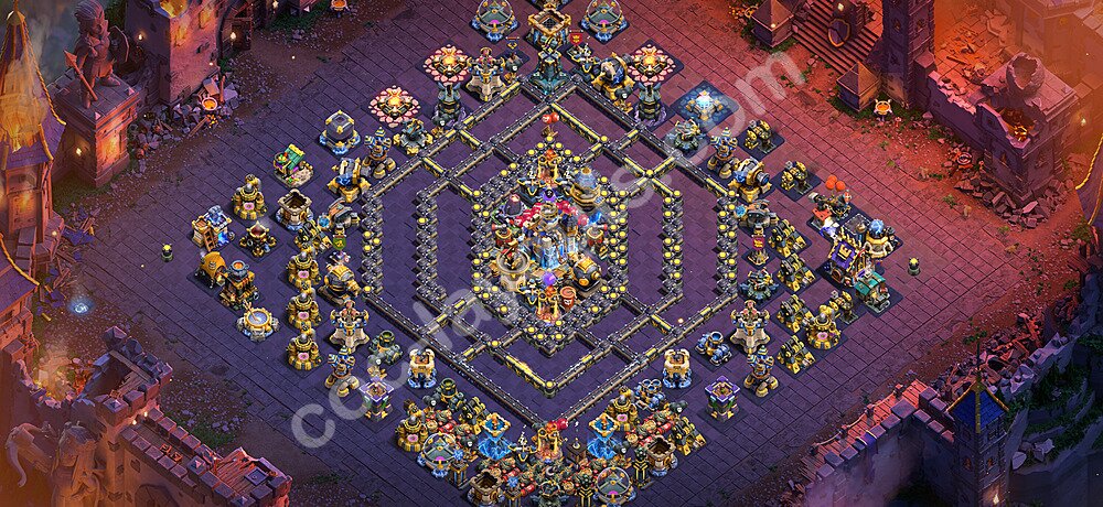 TH18 War Base Plan with Link, Copy Town Hall 18 CWL Design 2026, #120