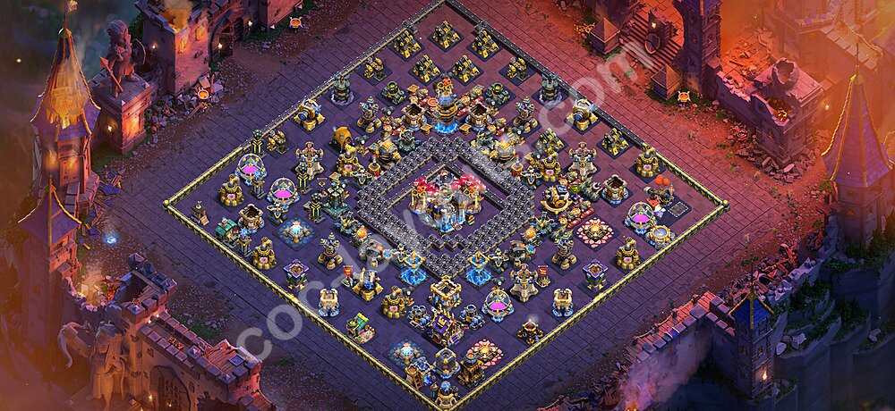 TH18 War Base Plan with Link, Anti Everything, Copy Town Hall 18 CWL Design 2026, #121