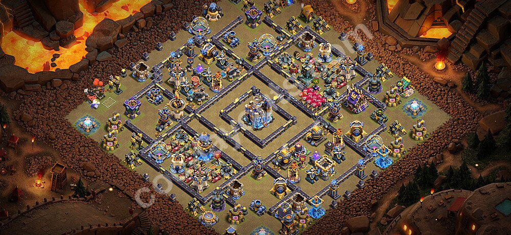 Top Anti 2 Etoiles Base de Guerre HDV 18 + Lien (Link), Anti Air / Electro Dragon 2026 gdc - Hôtel de Ville 18 Base Copier - #132