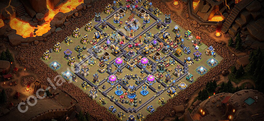 TH18 Anti 3 Stars CWL War Base Plan with Link, Copy Town Hall 18 Design 2026, #135