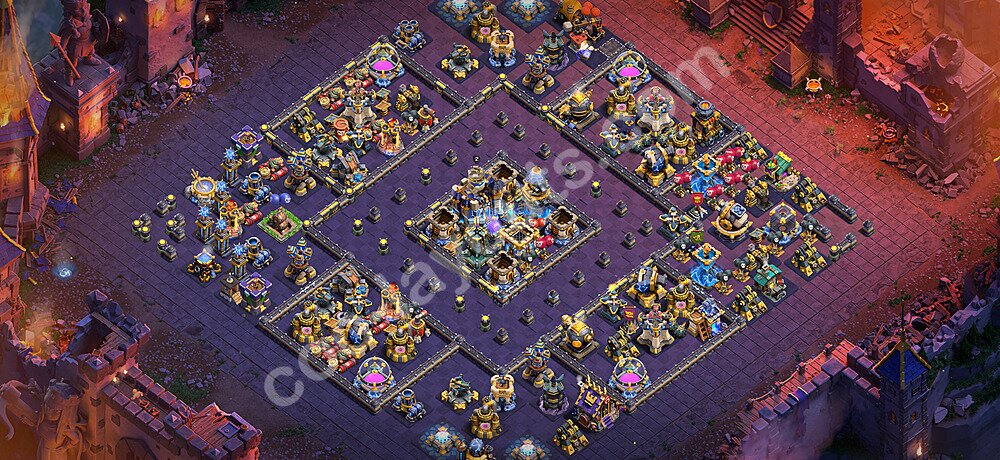 TH18 Anti 3 Stars CWL War Base Plan with Link, Anti Everything, Copy Town Hall 18 Design 2026, #144