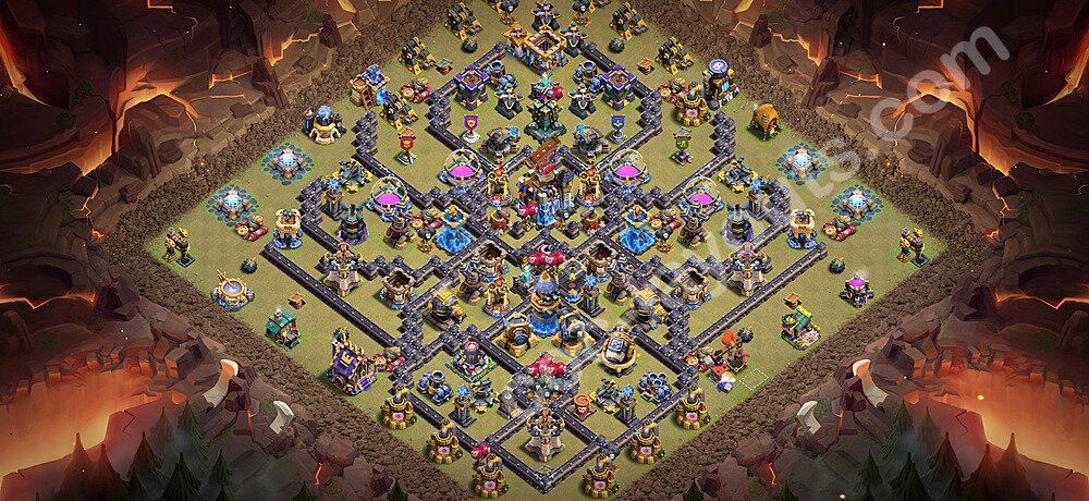 TH18 Anti 3 Stars CWL War Base Plan with Link, Copy Town Hall 18 Design 2026, #149