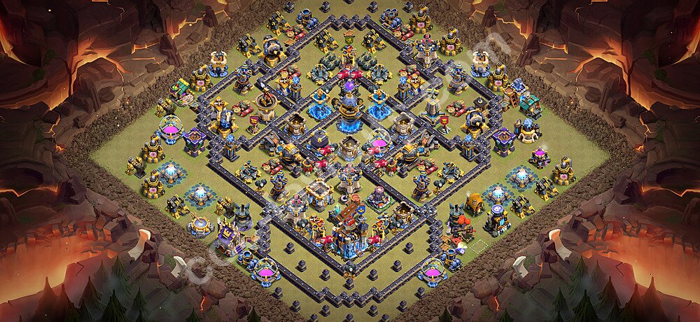 TH18 Anti 3 Stars CWL War Base Plan with Link, Copy Town Hall 18 Design 2026, #155