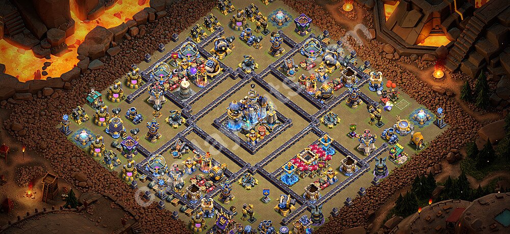 TH18 Anti 3 Stars CWL War Base Plan with Link, Copy Town Hall 18 Design 2026, #159