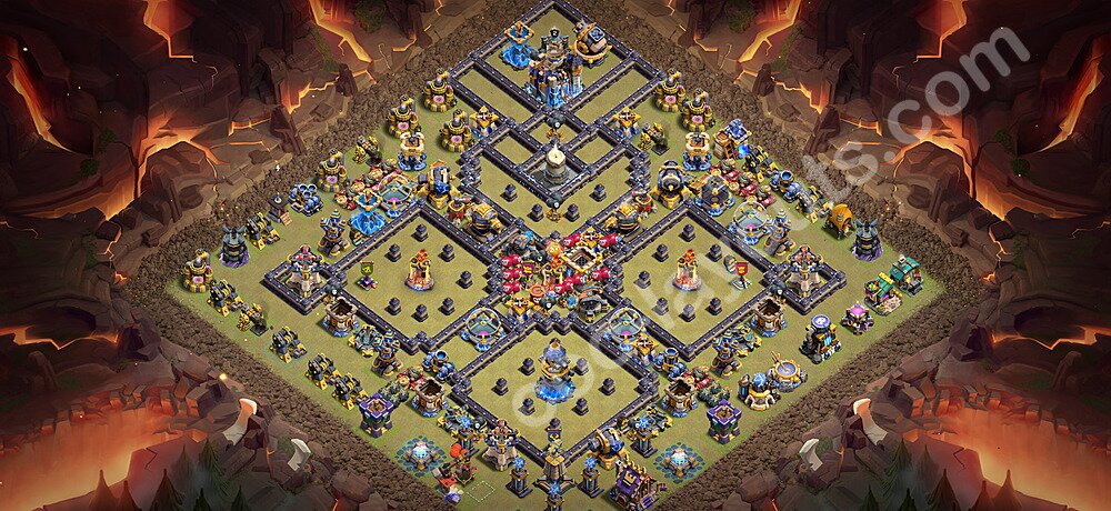 TH18 War Base Plan with Link, Anti Everything, Copy Town Hall 18 CWL Design 2026, #168