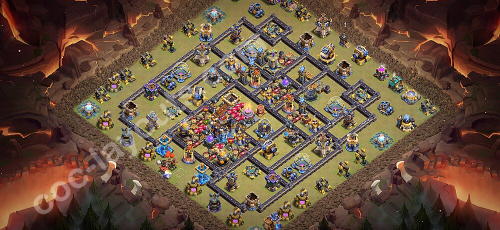 TH18 Anti 3 Stars CWL War Base Plan with Link, Copy Town Hall 18 Design 2026, #169
