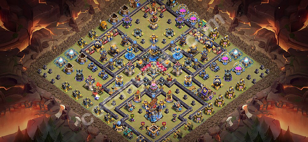 TH18 Anti 3 Stars CWL War Base Plan with Link, Copy Town Hall 18 Design 2026, #173