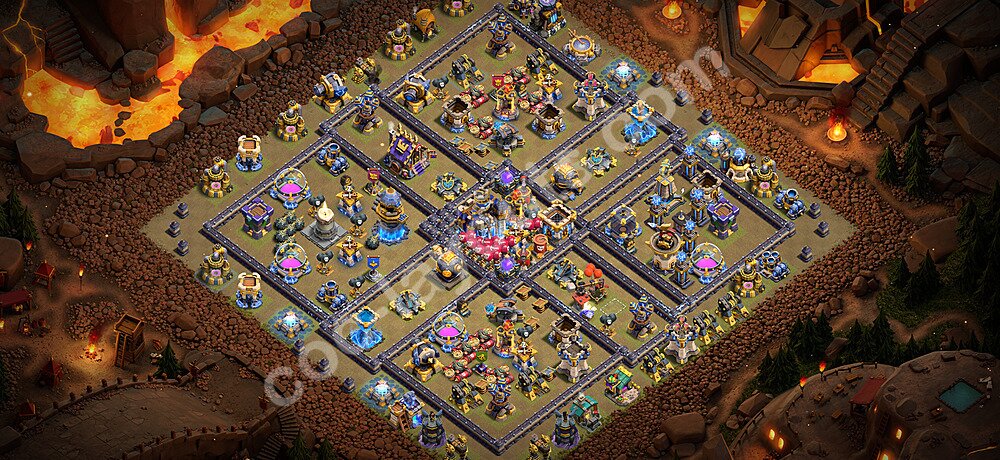TH18 Anti 2 Stars CWL War Base Plan with Link, Copy Town Hall 18 Design 2026, #185