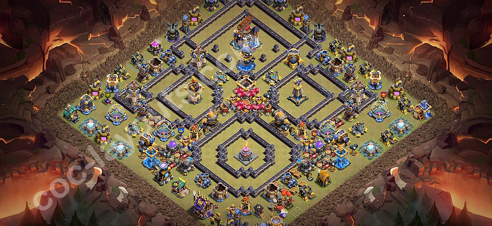 TH18 Anti 2 Stars CWL War Base Plan with Link, Copy Town Hall 18 Design 2026, #192