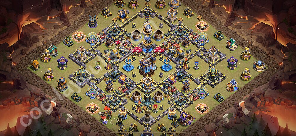 Diseño de aldea para Guerra Anti 2 Estrellas Ayuntamiento 18 Copiar, Liga de Leyenda - COC TH18 Perfecta Distribucion 2026 + Enlace - #2