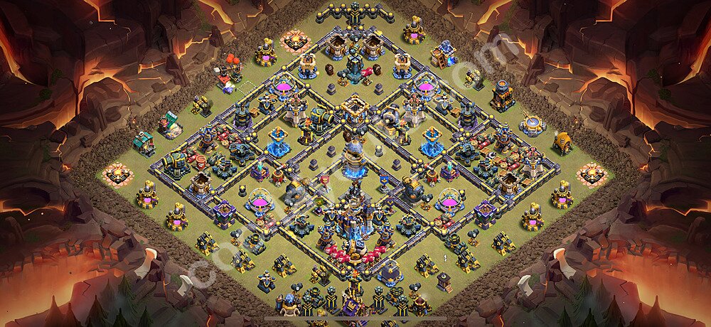 Diseño de aldea para Guerra Anti 3 Estrellas Ayuntamiento 18 Copiar, Anti Todo - COC TH18 Perfecta Distribucion 2026 + Enlace - #21