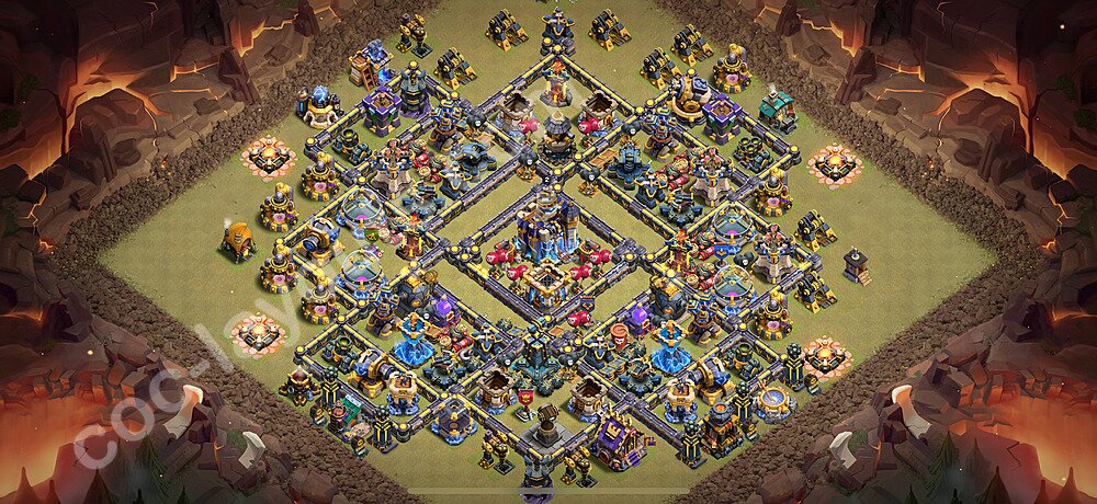 TH18 War Base Plan with Link, Anti Everything, Copy Town Hall 18 CWL Design 2026, #51