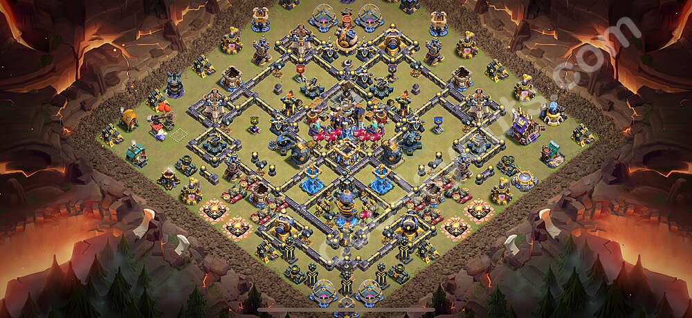 TH18 Anti 2 Stars CWL War Base Plan with Link, Copy Town Hall 18 Design 2026, #53