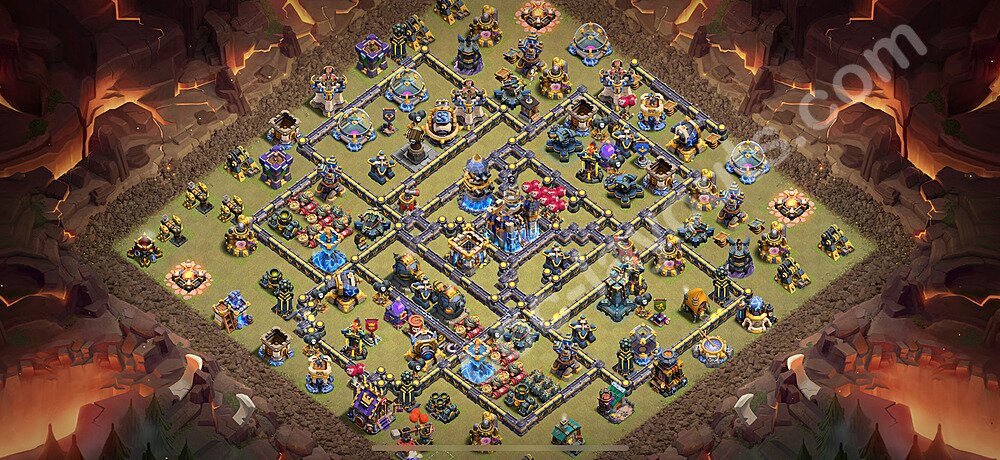 TH18 Anti 3 Stars CWL War Base Plan with Link, Copy Town Hall 18 Design 2026, #56