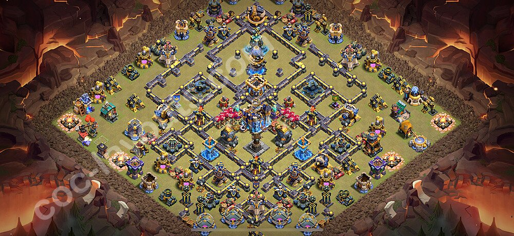 TH18 Anti 3 Stars CWL War Base Plan with Link, Copy Town Hall 18 Design 2026, #60