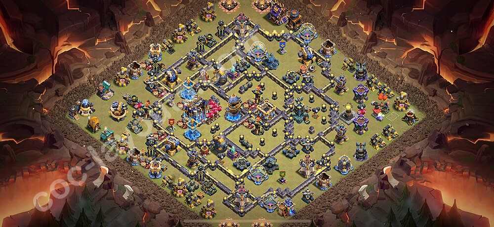 TH18 Anti 2 Stars CWL War Base Plan with Link, Copy Town Hall 18 Design 2026, #66