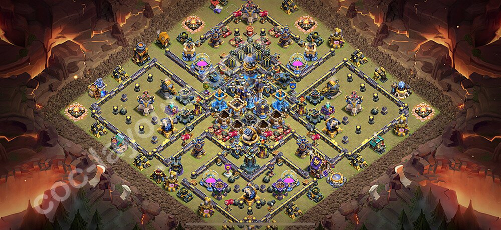 Ustawienie baza wojskowa TH18 z linkiem, Hybrydowy - Ratusz poziom 18 - COC 2026 - #68