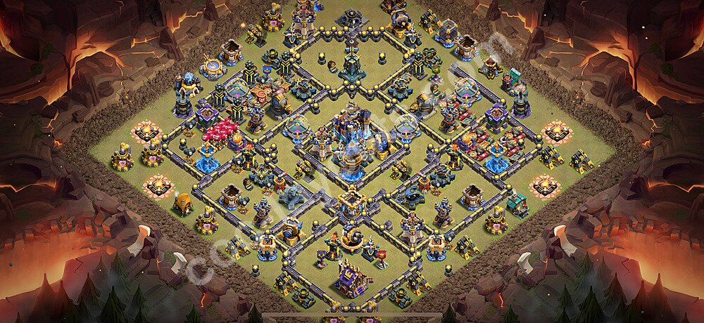 TH18 Anti 2 Stars CWL War Base Plan with Link, Copy Town Hall 18 Design 2026, #69