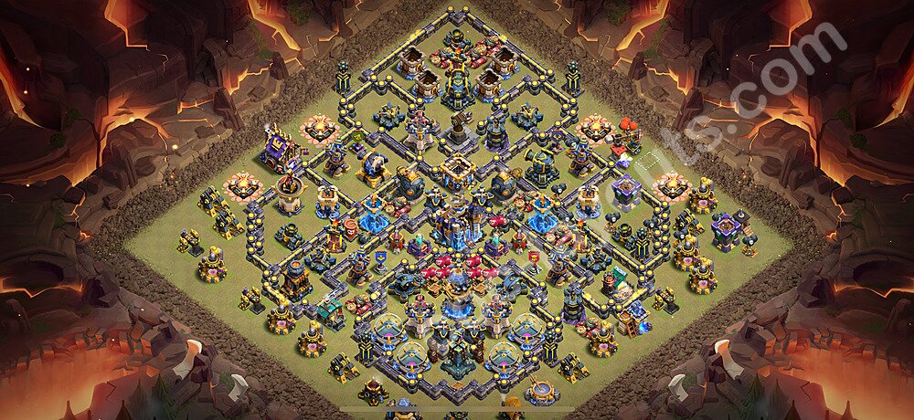 Ustawienie baza wojskowa TH18 z linkiem, Anty Powietrze / Electro Smok - Ratusz poziom 18 - COC 2026 - #7