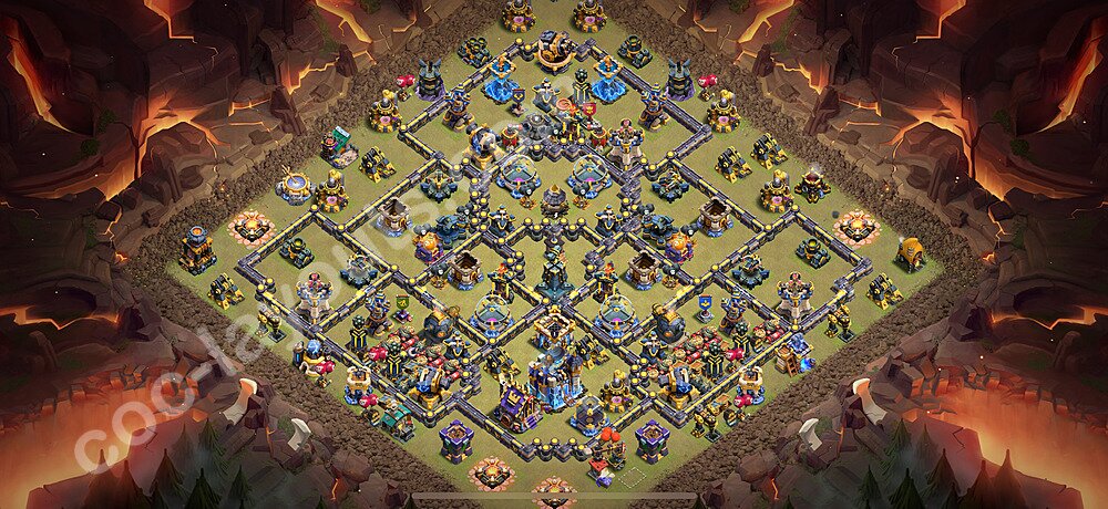 TH18 Anti 3 Stars CWL War Base Plan with Link, Anti Air / Electro Dragon, Copy Town Hall 18 Design 2026, #70