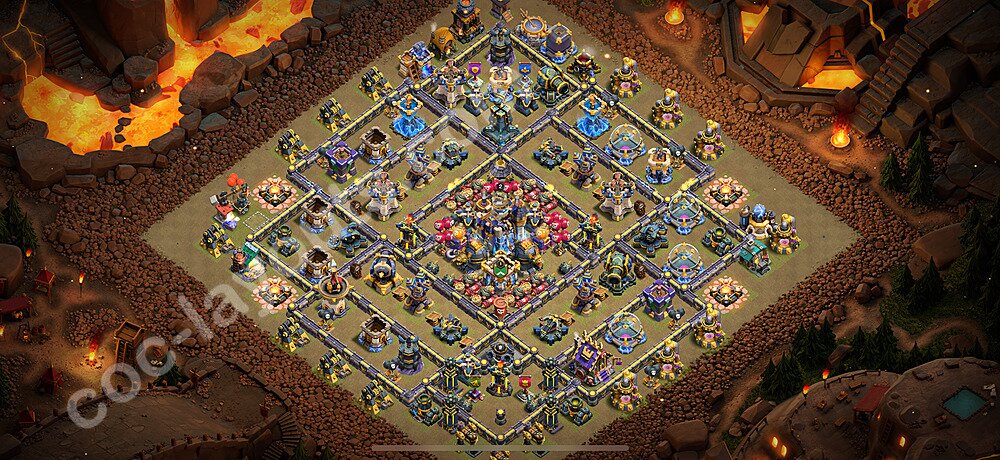 Ustawienie baza wojskowa TH18 z linkiem, Anty Powietrze / Electro Smok - Ratusz poziom 18 - COC 2026 - #9