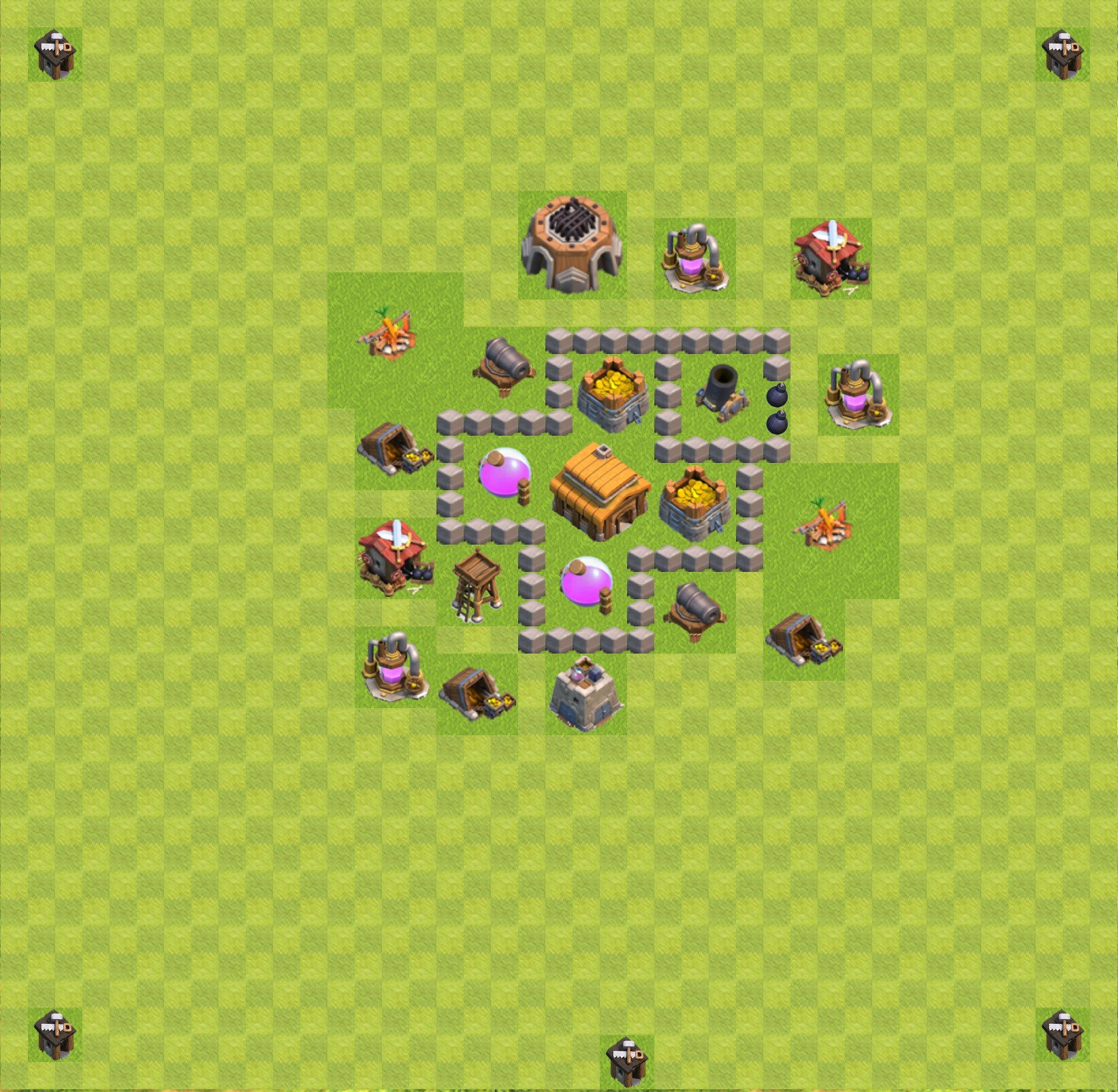 Town Hall Level 3 Trophy Base