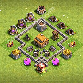 TH3 Anti 2 Stars Base Plan, Anti Everything, Town Hall 3 Base Design 2025, #90