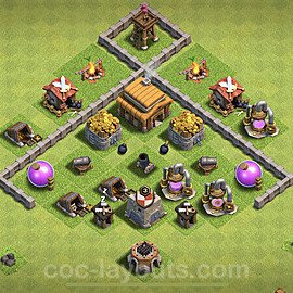 Full Upgrade TH3 Base Plan, Anti Everything, Town Hall 3 Max Levels Design, #92